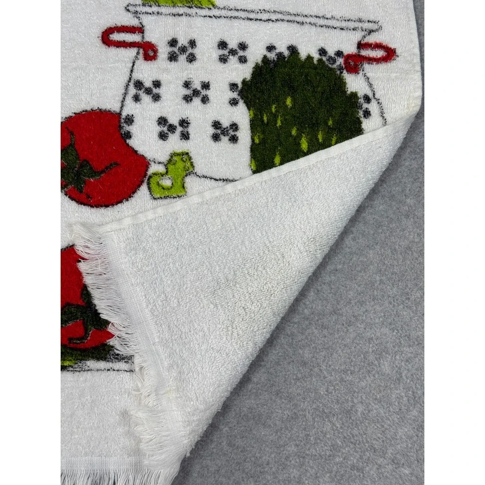 Vintage Ladybug Tomatoes Vegetables Kitchen Towel MCM Retro